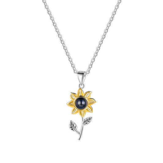 Sunflower Photo Necklace